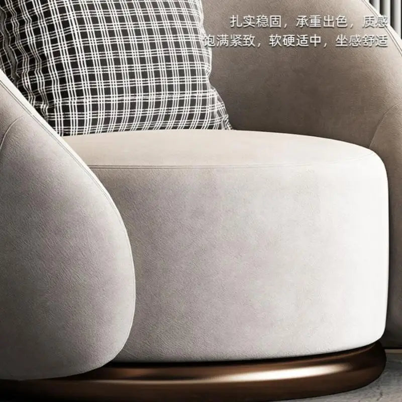 Nordic Entry Luxury Minimalist Leisure Chair Designer Chair Short Velvet Lazy Sofa Chair Living Room Tiger Chair Rotating Sofa