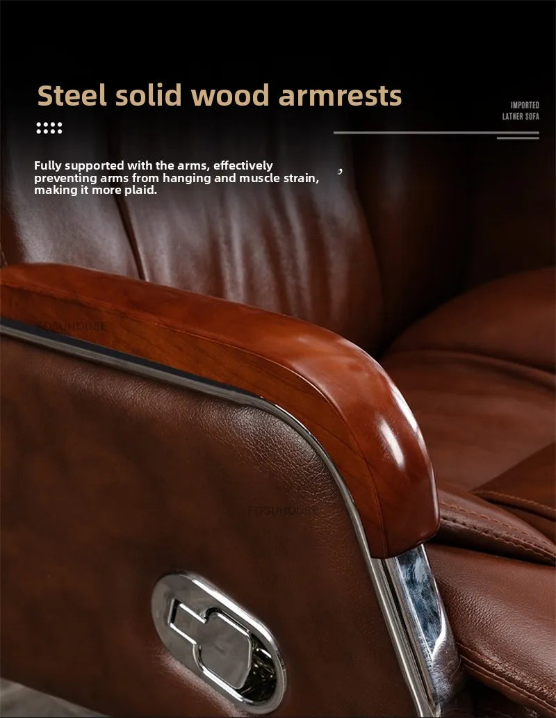 Comfortable Leather Back Boss Chair for Office Furniture Nordic Leisure Swivel Office Chairs Simple Student Computer Gamer Chair