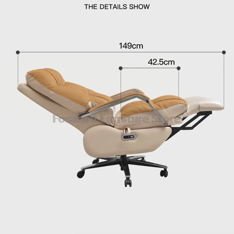 Adjustable Soft Gaming Swivel Chair Comfortable Leather Computer Office Chair with Footrest Thickened Back Desk Chairs for Home