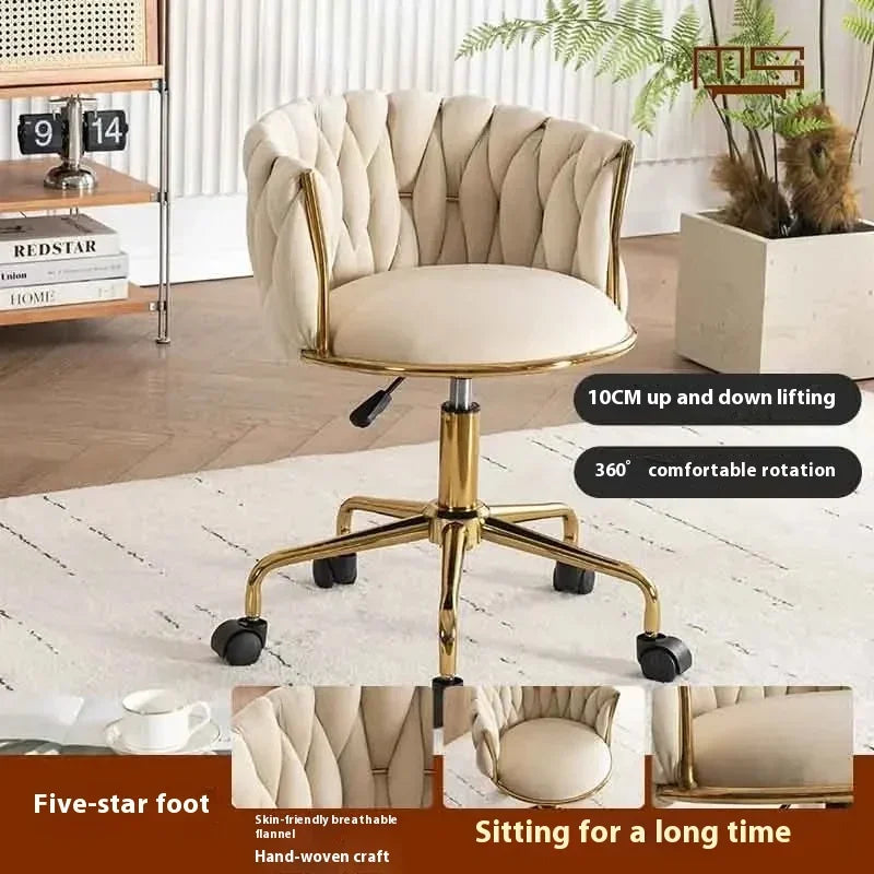 Home Girls Bedroom Makeup Chair, Comfortable for Long Periods of Time Grace Living Room Backrest Lift Swivel Chair JQM Furniture