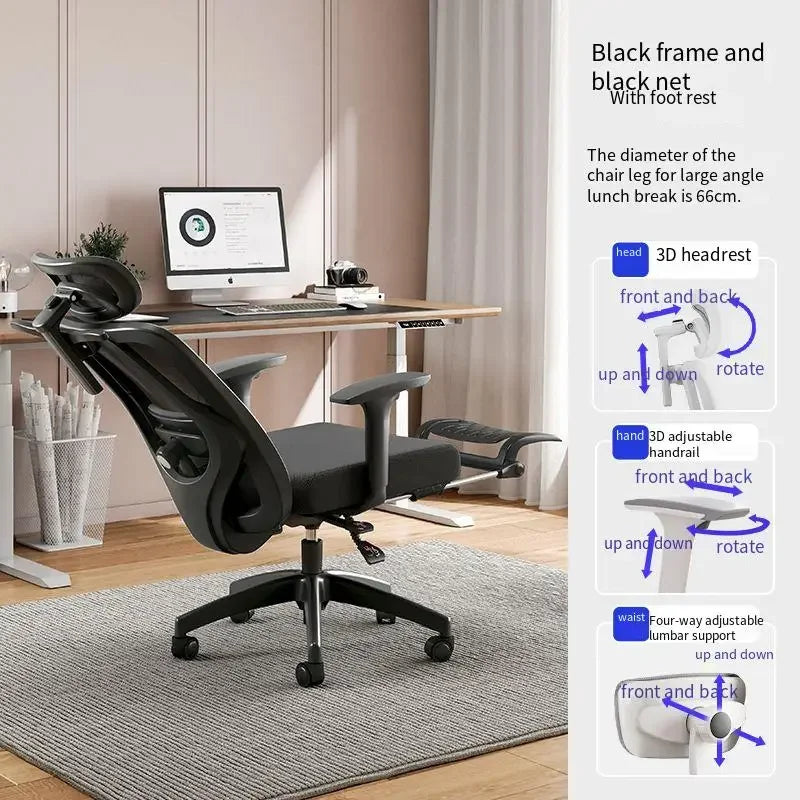 UVR Gaming Computer Chair Sitting Comfort Reclining Boss Chair Breathable Mesh Staff Chair Ergonomic Design Office Chair