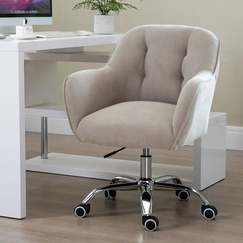 MOMO Scandinavian Simple Small Computer Chair Sedentary Fabric Backrest Chair Study Office Swivel Chair Can Lift Household Chair