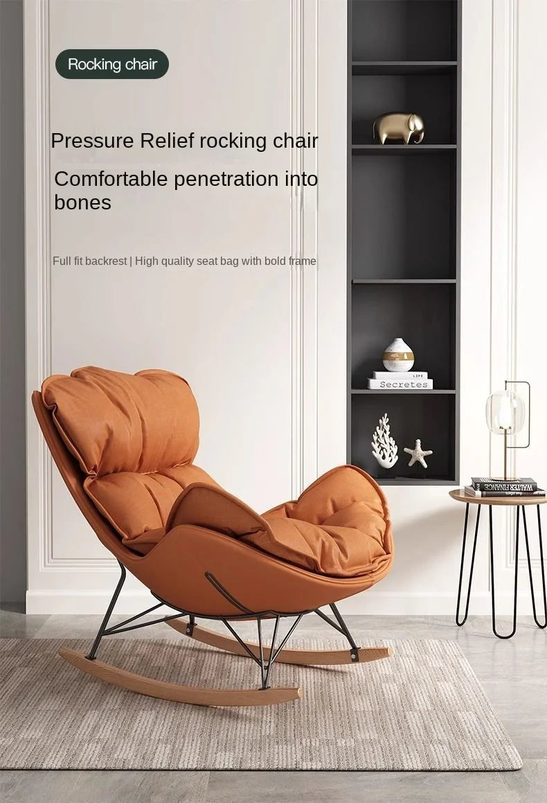 Light Luxury Leisure Style Rocking Lounge Chair Can Be Used For Balcony Rocking Chair Living Room Single Casual Lazy Sofa New