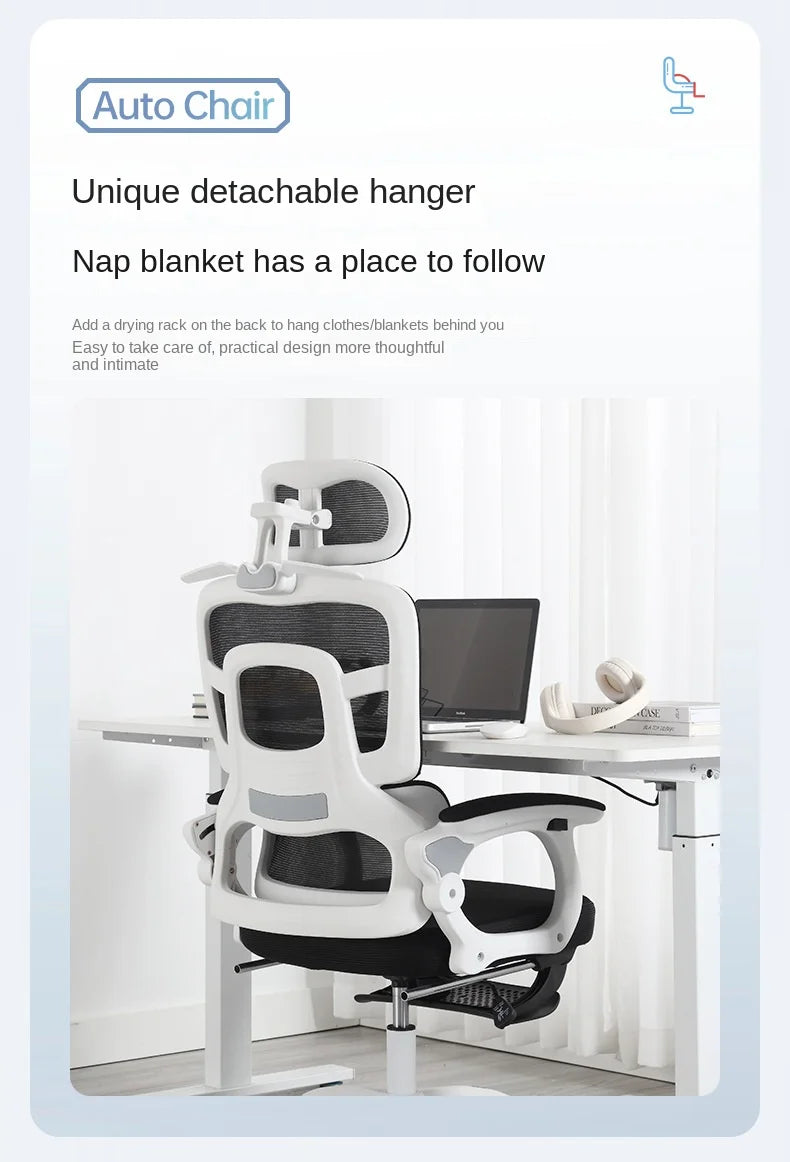 Olevo Wooden Ergonomic Chair Dormitory Movable Rotating Study Chair Office Sitting Comfortable Lying Waist Support Office Chair