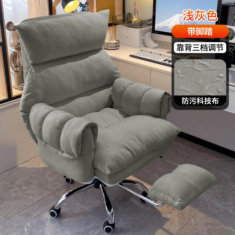 Modern Velour Office Chairs Footrest Adjustable Arm Gaming Recliner Office Chairs Ergonomic Comfy Cadeira Gamer Furniture