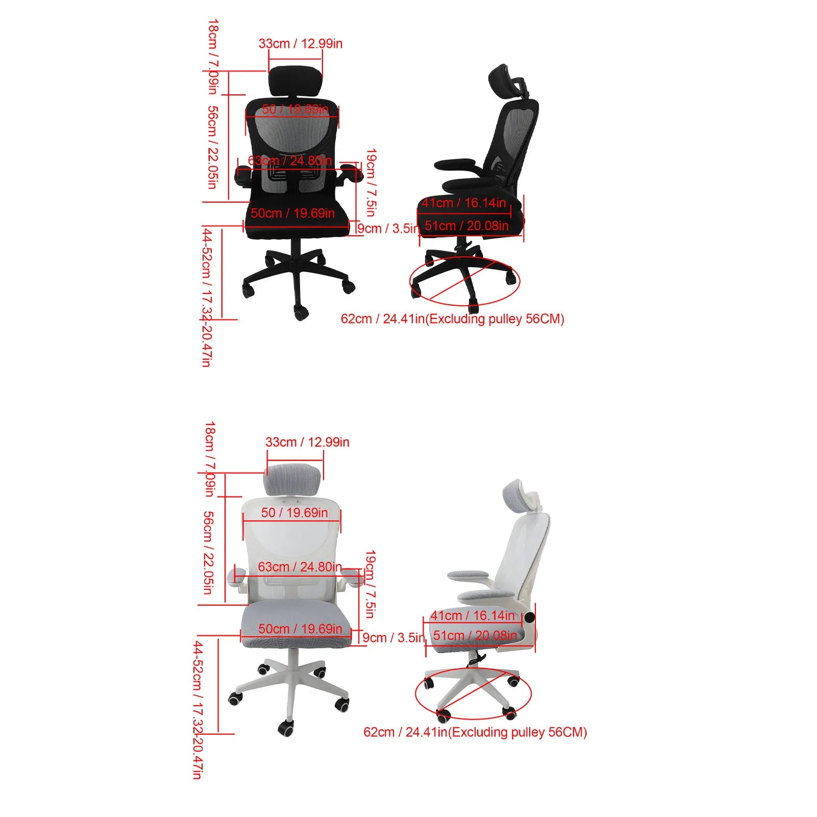 Computer Desk Chair 330.7lb Load Capacity 90 Degree Rotating Armrests Breathable  Chair with 5 Wheels for Home