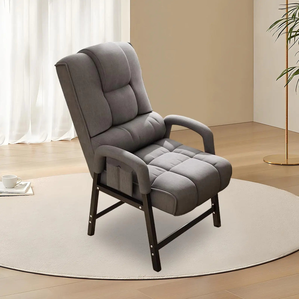 Ergonomic Reclining Chair Padded Cushion Seat High Back Metal Frame Dormitory Thickened Neck Support For Gaming Reading Chair