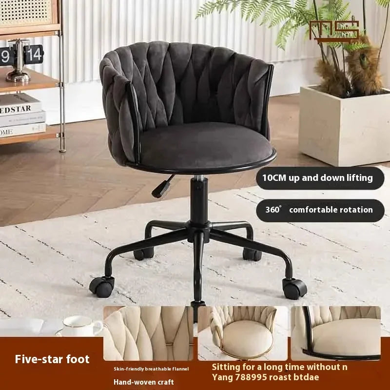 Home Girls Bedroom Makeup Chair, Comfortable for Long Periods of Time Grace Living Room Backrest Lift Swivel Chair JQM Furniture