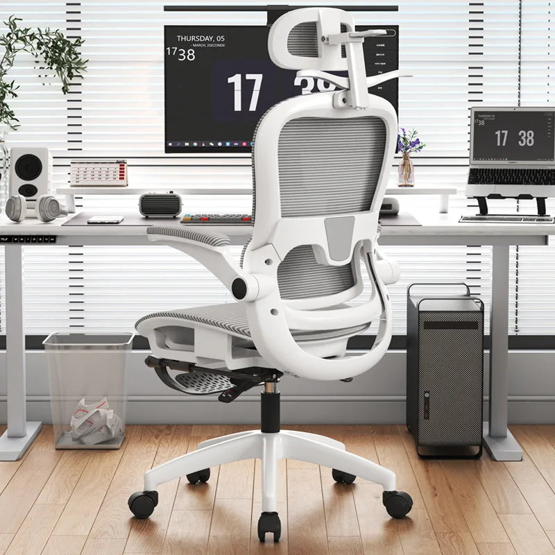 Ergonomic chair reclining remote control office chair mesh chair hollow seat cushion flip armrest double