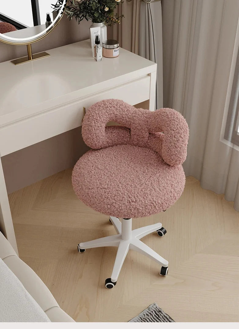 Elegant Modern Swivel Makeup Chair with Aluminum Alloy Base, Upholstered Leather,Adult Minimalist Vanity Seating for Living Room