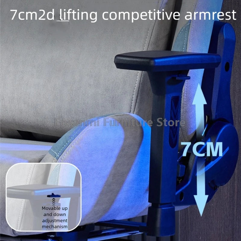 Tech Fabric Adjustable Modern Gamer Computer Chair with Headrest Recline Office Desk Chair Ergonomic Home Wide Seat Gaming Chair