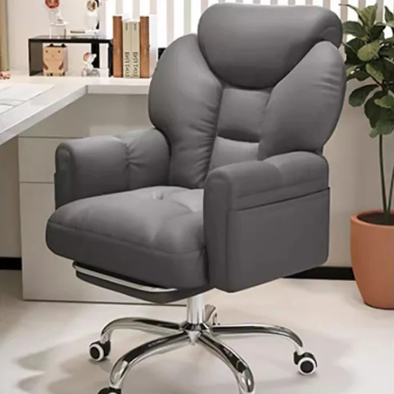 Modern White Office Chair Mobile Footrest Swivel Soft Gaming Chair Comfortable Aesthetic Sillas De Gamer Office Furniture