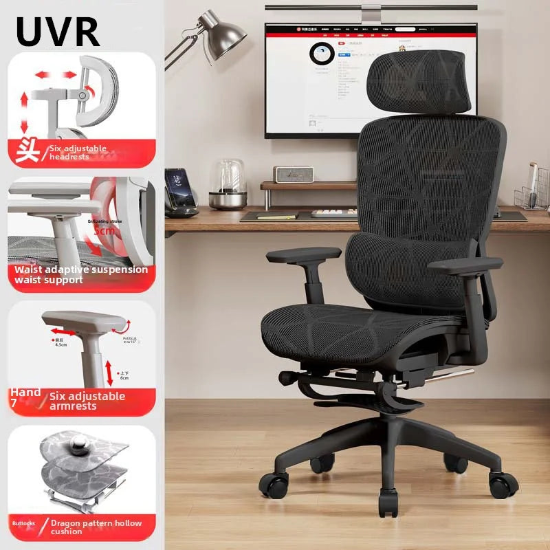 UVR Mesh Office Chair Ergonomic Design Armchair Sitting Comfort Reclining Boss Chair Lift Adjustable Gaming Computer Chair