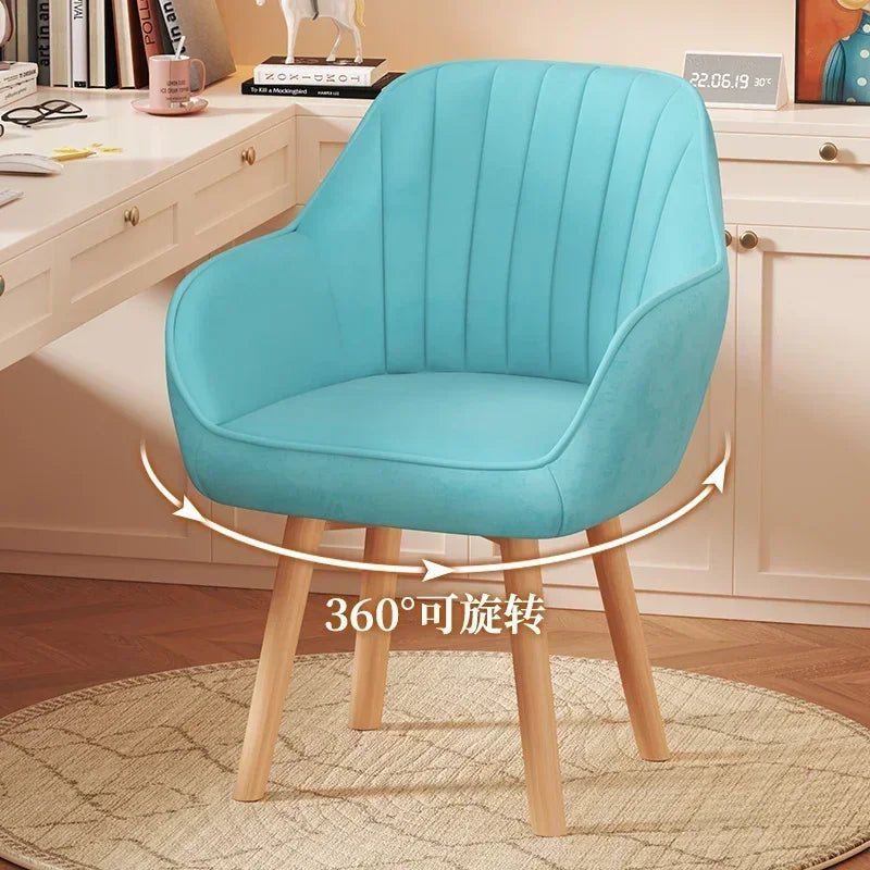 Prolonged Sitting Chair Comfortable Computer Seat Leather Backrest Chair Makeup Stool for Dormitory Study Versatile Seating