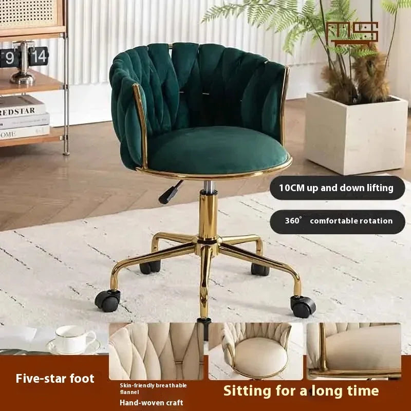 Home Girls Bedroom Makeup Chair, Comfortable for Long Periods of Time Grace Living Room Backrest Lift Swivel Chair JQM Furniture