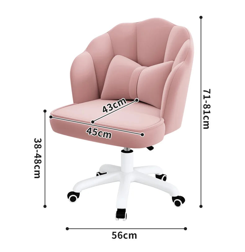 Floor Chair Home Computer Chair Back Bedroom Swivel Chair Comfortable Sedentary Girls Makeup Chair Dormitory Student Seat