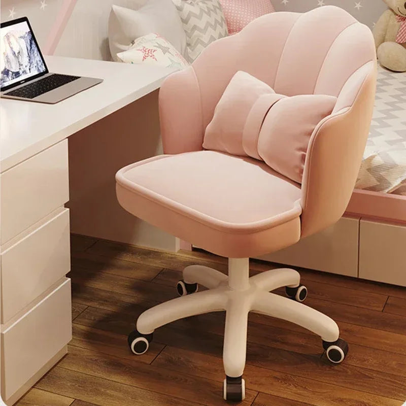 Floor Chair Home Computer Chair Back Bedroom Swivel Chair Comfortable Sedentary Girls Makeup Chair Dormitory Student Seat