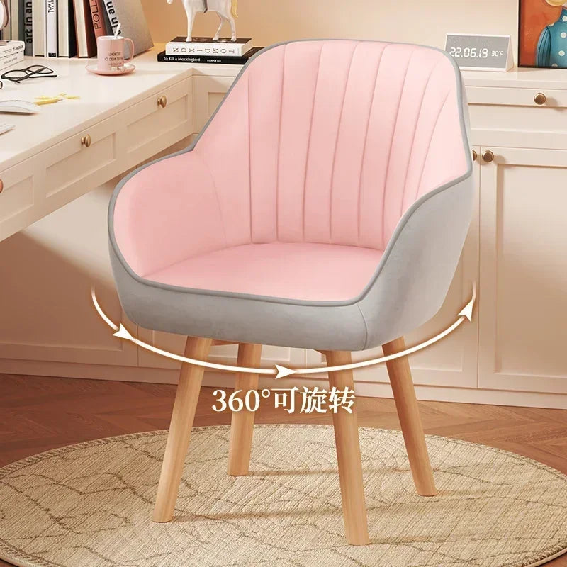 Prolonged Sitting Chair Comfortable Computer Seat Leather Backrest Chair Makeup Stool for Dormitory Study Versatile Seating
