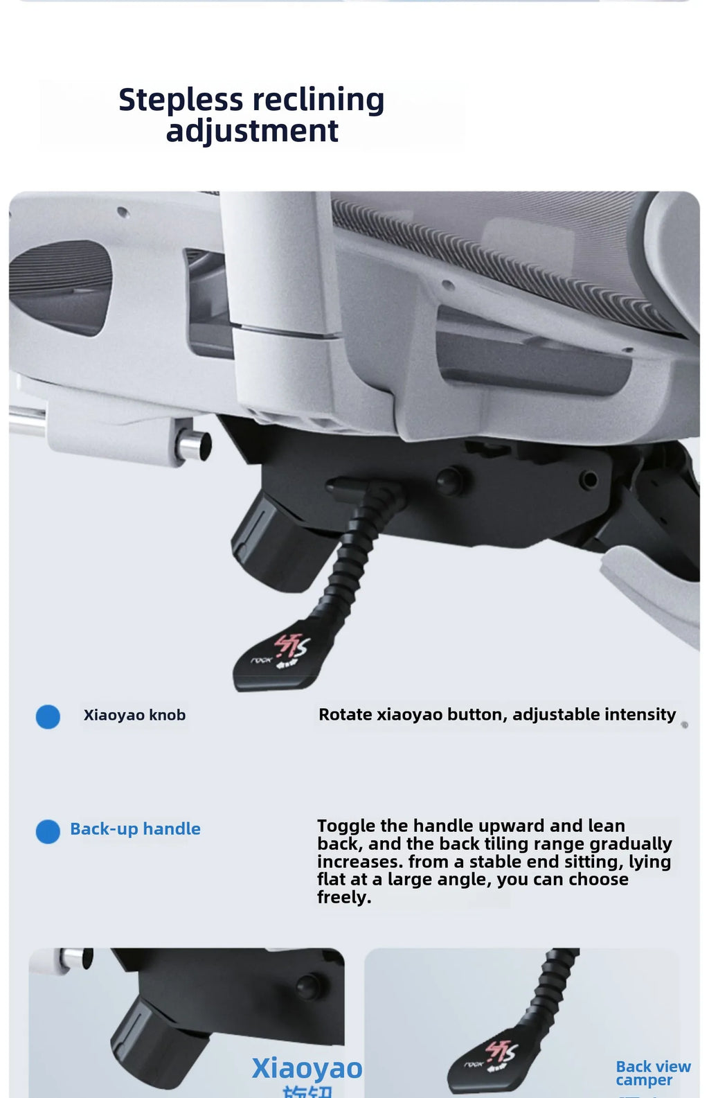 Adjustable Ergonomic Chair with Lumbar Support, Comfortable Gaming Chair for Home and Office, Reclining Office Chair