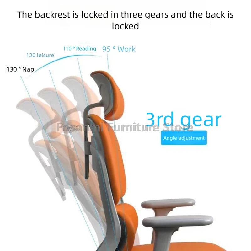 Home Swivel Desk Chair with 3-Section Ergonomic Backrest Comfy Leather Adjustable Seat Deepth Office Chair Gaming Computer Chair