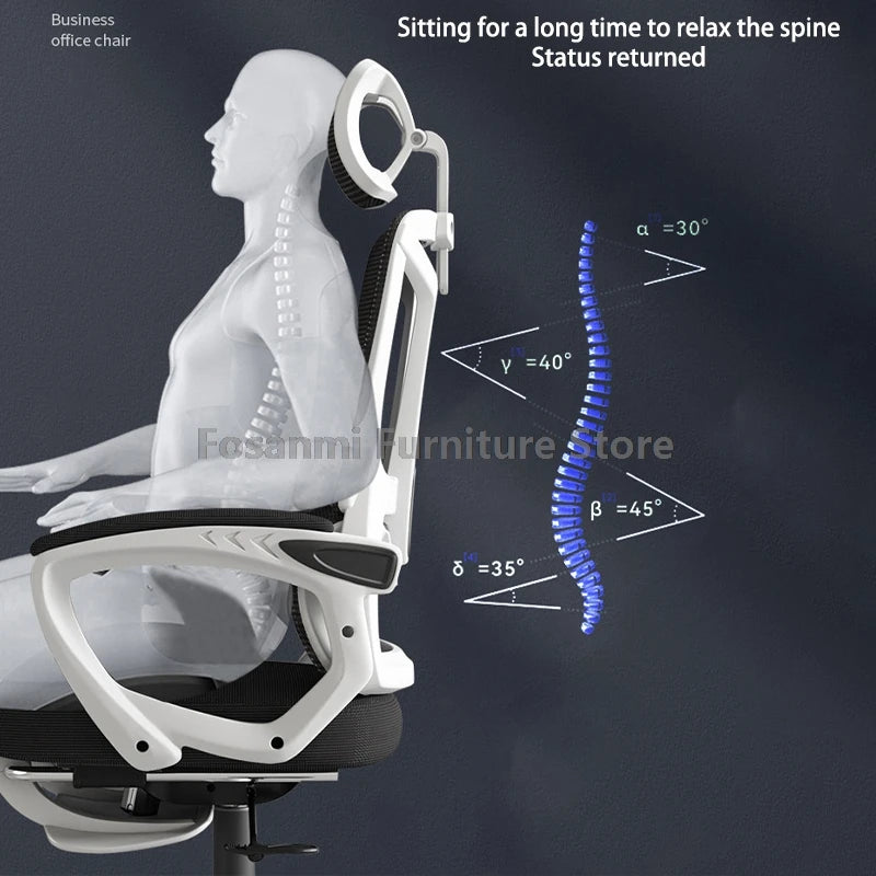 Ergonomic Office Computer Swivel Chair with Lumbar Support Reclining Adjustable Gamer with Comfort Headrest Desk Chairs for Home