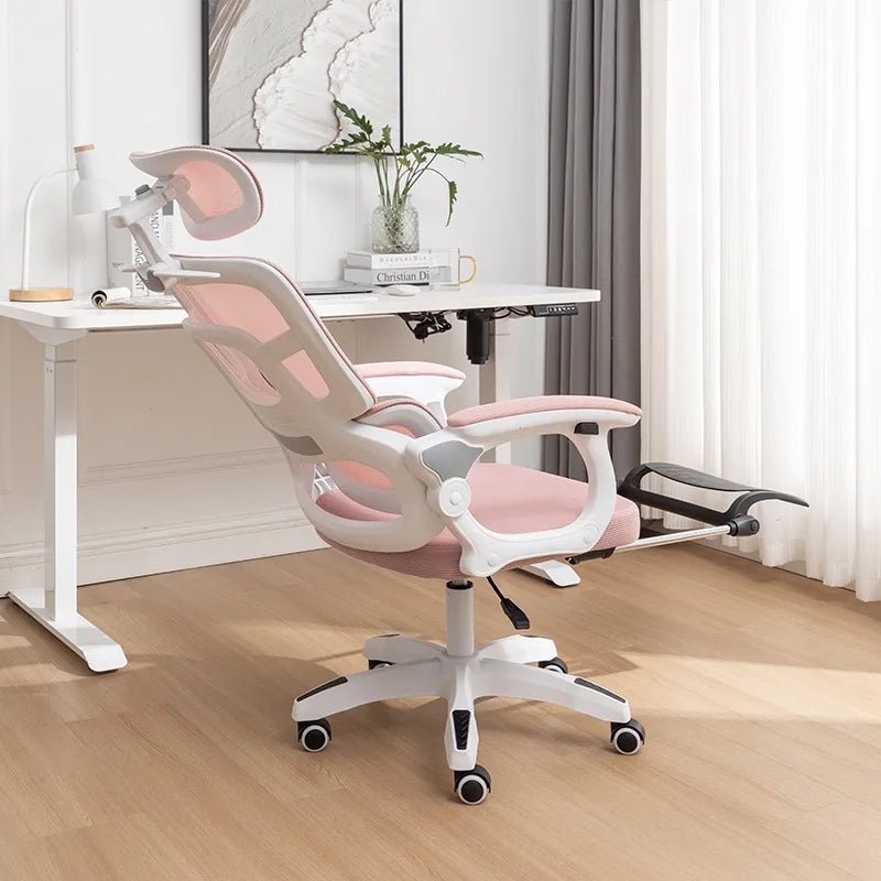 Olevo Wooden Ergonomic Chair Dormitory Movable Rotating Study Chair Office Sitting Comfortable Lying Waist Support Office Chair