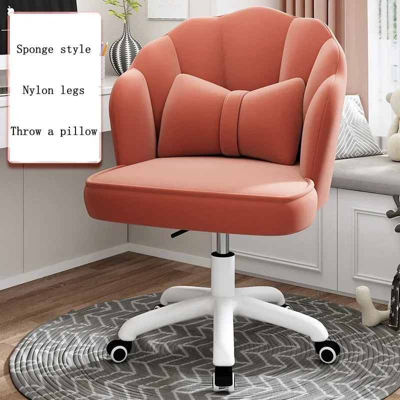 Floor Chair Home Computer Chair Back Bedroom Swivel Chair Comfortable Sedentary Girls Makeup Chair Dormitory Student Seat