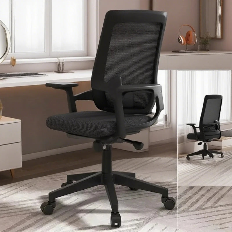 Ergonomic Office Chair Adjustable Headrest Lumbar Support Chair Breathable Mesh Backrest Comfortable Seat Home Office Gaming