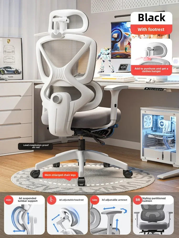 Adjustable Ergonomic Chair with Lumbar Support, Comfortable Gaming Chair for Home and Office, Reclining Office Chair