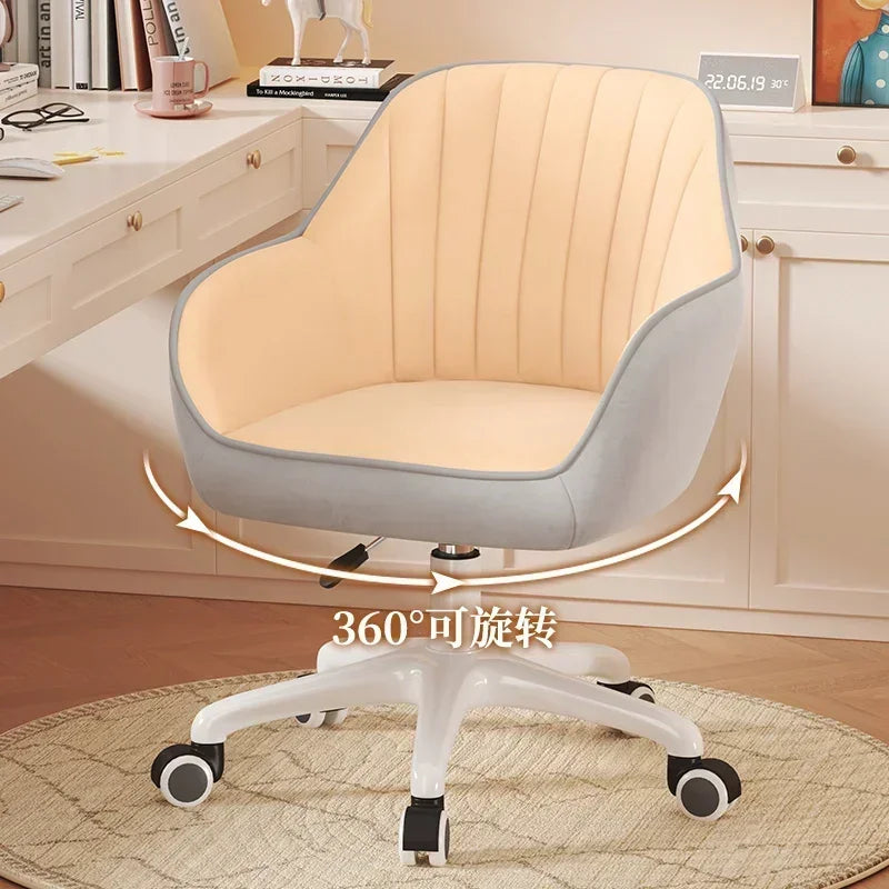 Prolonged Sitting Chair Comfortable Computer Seat Leather Backrest Chair Makeup Stool for Dormitory Study Versatile Seating