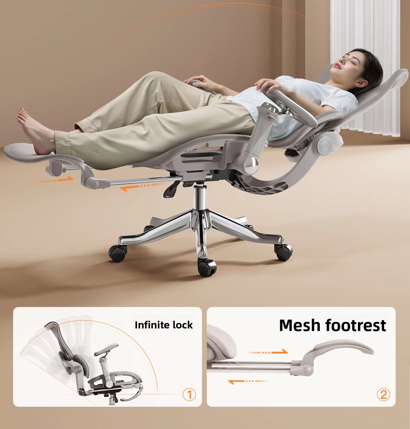 Ergonomic Chair for Long Sitting Comfort Office Computer Chair with Lumbar Support Gaming Chair for Home