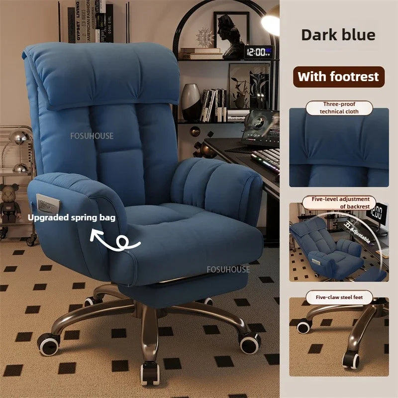 Adjustable Height Computer Chair Comfortable Ergonomic Office Chair Dormitory E-sports Gaming Chair Reclining Backrest Furniture
