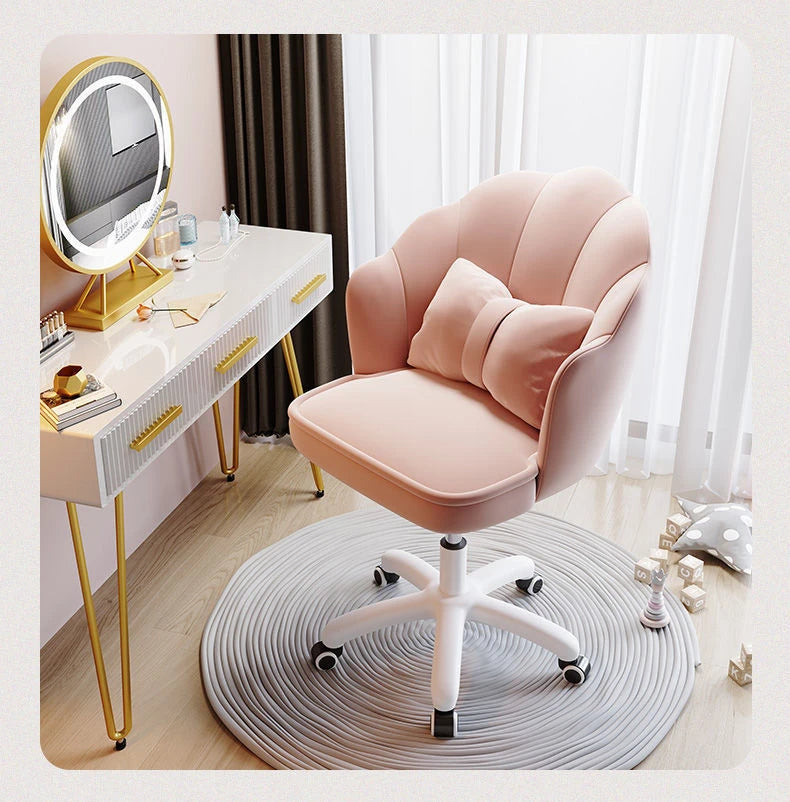 Floor Chair Home Computer Chair Back Bedroom Swivel Chair Comfortable Sedentary Girls Makeup Chair Dormitory Student Seat