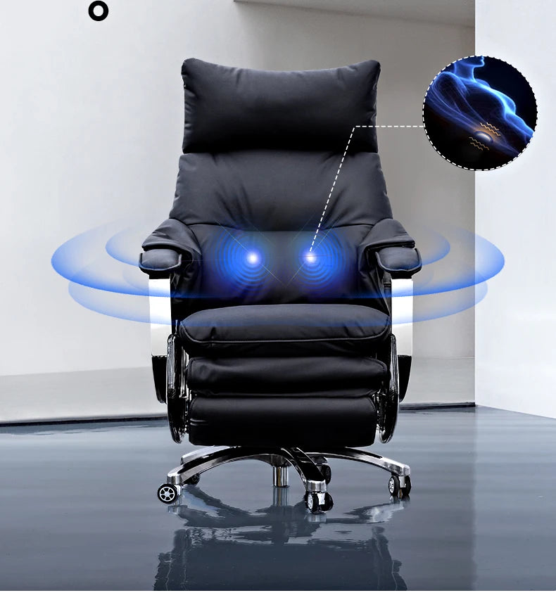 Leather Modern Office Chairs Makeup Boss Recliner Massage Computer Chair Autofull Ergonomic Silla Oficina School Furniture