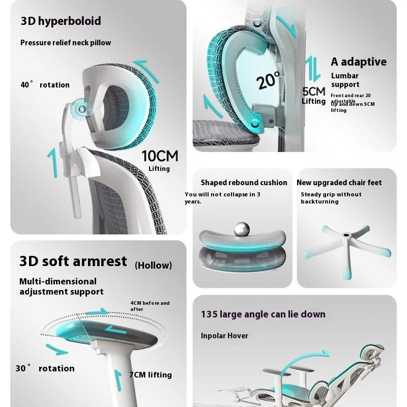 Chair Computer Chairs for Living Room Desk Footrest Adjustable Furniture White Gaming Chair Free Delivery Office Automation