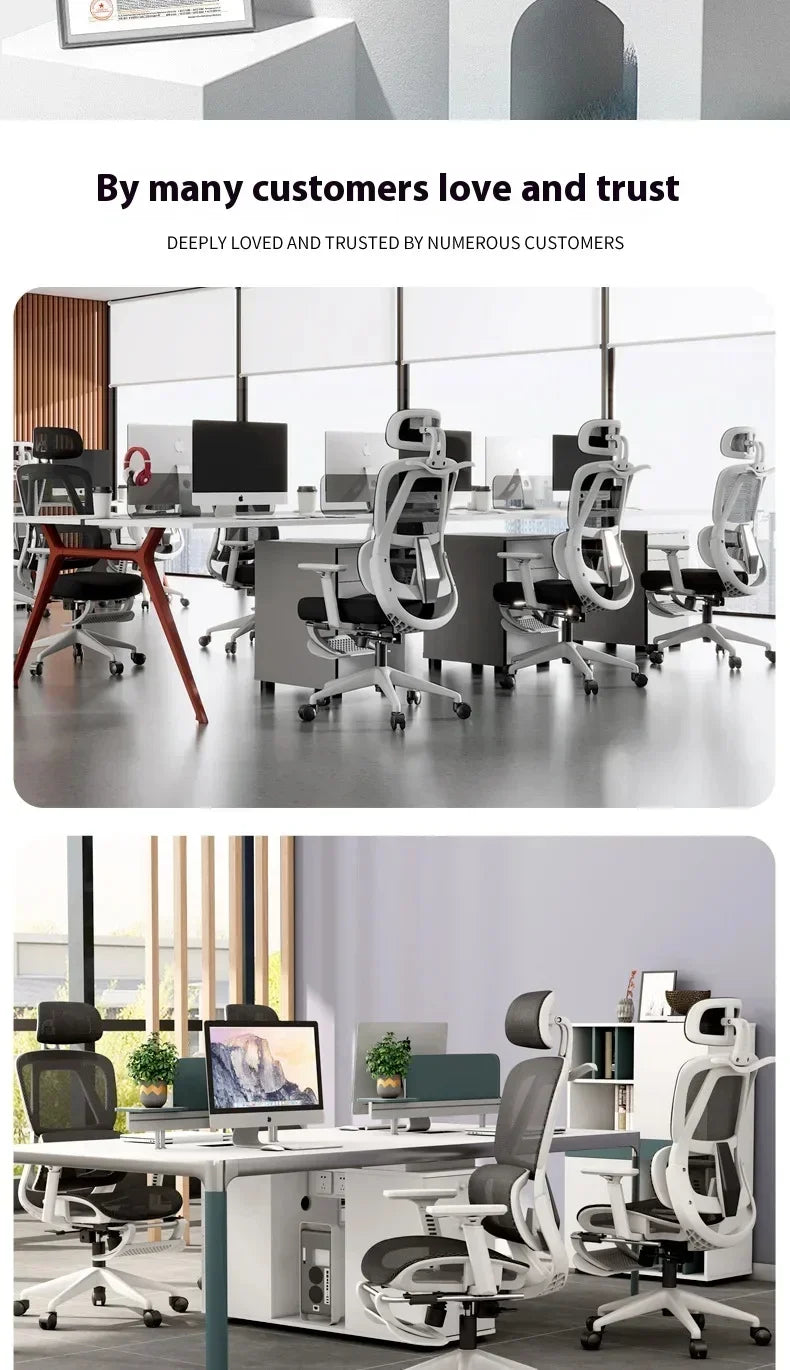 Ergonomic Office Chair Gaming Computer 3D Armchair Armrests Headrest Chair Lift High Back Sillas Gaming Foot Pedals Furniture