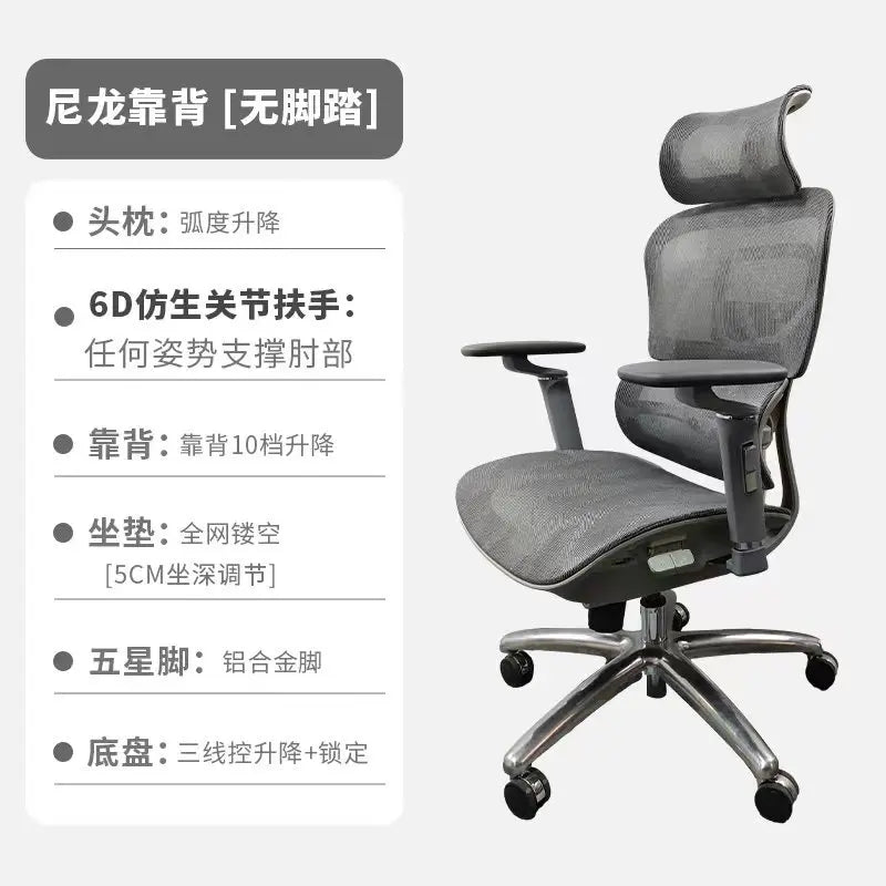 Aluminum Alloy Office Chair Student Ergonomic Computer Lifting Learning Backrest Executive Chair Home
