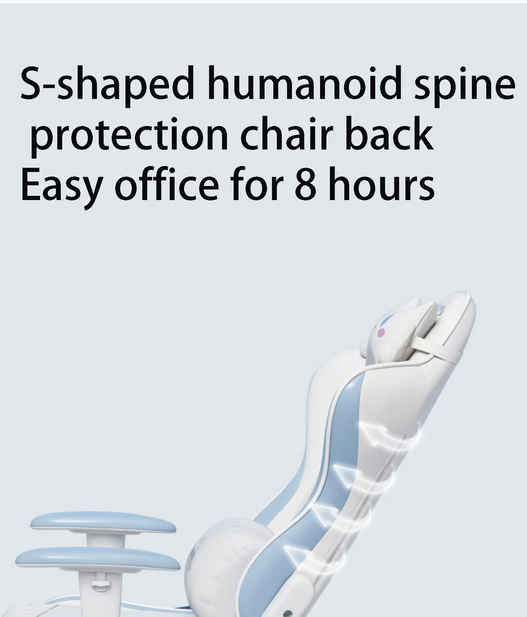 New Upgraded Office Chair Student Dormitory Clear Blue Gaming Chair Bedroom Lift Rotating Armrest Diamond Texture Cushion