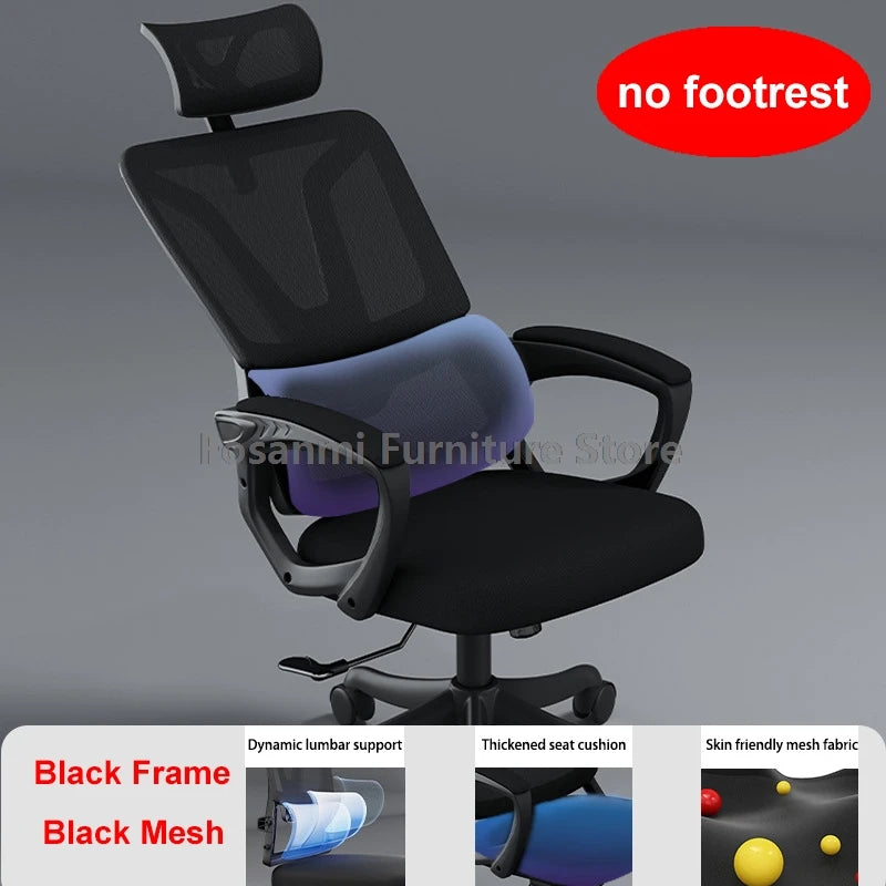 Ergonomic Office Computer Swivel Chair with Lumbar Support Reclining Adjustable Gamer with Comfort Headrest Desk Chairs for Home