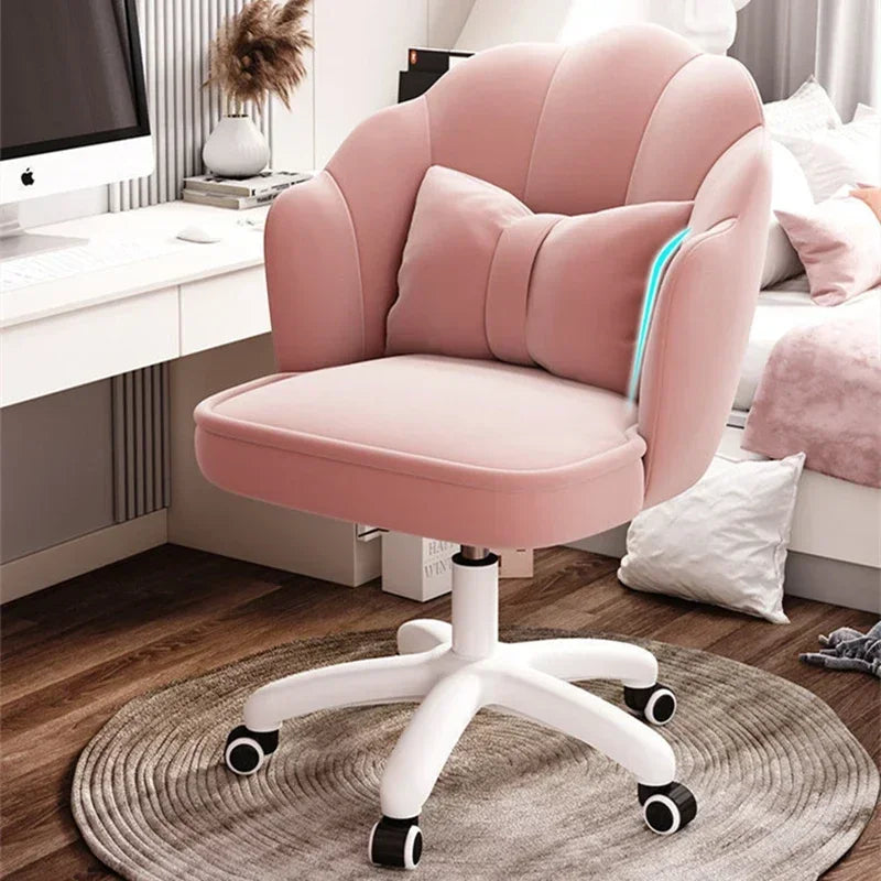 Floor Chair Home Computer Chair Back Bedroom Swivel Chair Comfortable Sedentary Girls Makeup Chair Dormitory Student Seat