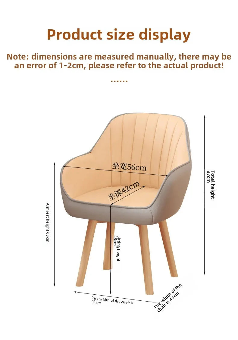 Prolonged Sitting Chair Comfortable Computer Seat Leather Backrest Chair Makeup Stool for Dormitory Study Versatile Seating