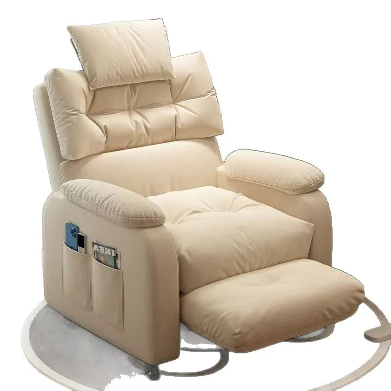 Home Comfortable Computer Chair with Headrest and Footrest, Reclining and Sitting, Movable with Wheels