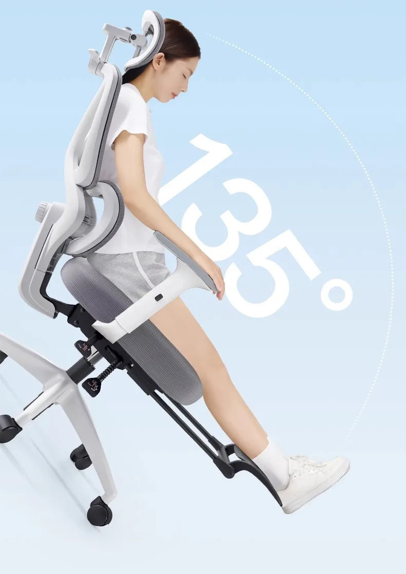 Gaming Chair Footrest Adjustable Office Ergonomic 3D Lumbar Design Breathable Mesh Layered Sponge Silla De Escritorio