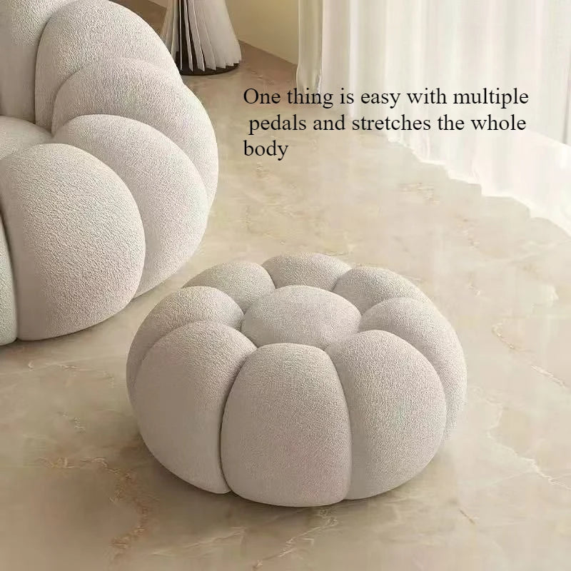 Fashionable and high-end Nordic style lazy pumpkin shaped small-sized single person reclining tatami sofa chair for leisure