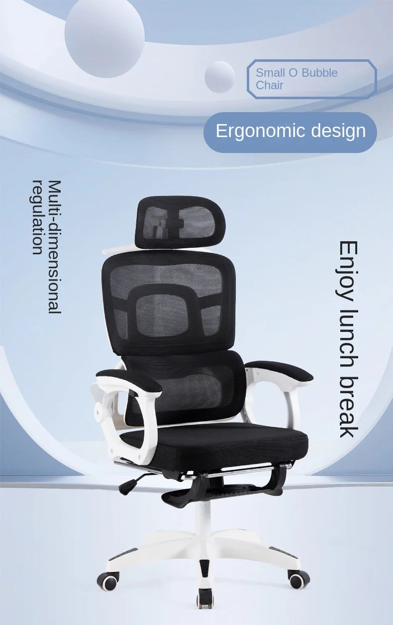 Olevo Wooden Ergonomic Chair Dormitory Movable Rotating Study Chair Office Sitting Comfortable Lying Waist Support Office Chair