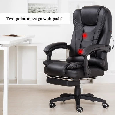 Office Boss Chair Ergonomic Computer Gaming Chair Internet Cafe Seat Household Reclining Seven-point massage Chair With Footrest