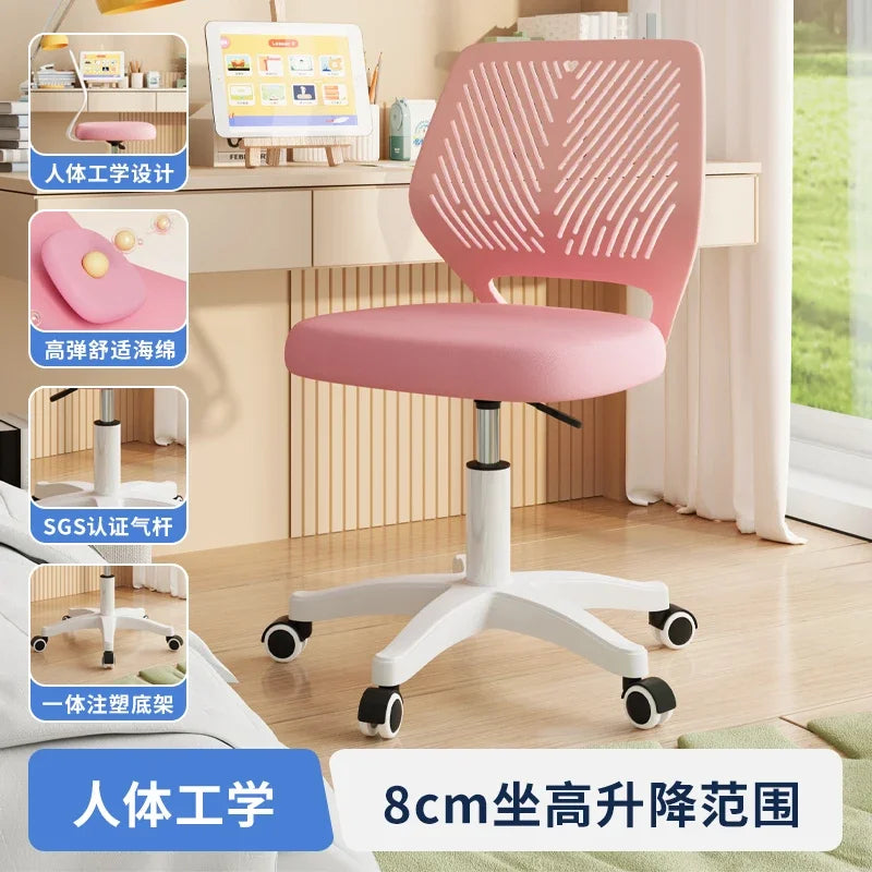 Mesh Task Chair 2024 Edition Pink Office Chair with Plush Padded Seat Swivel Adjustable Desk Chair Ergonomic Office Chair