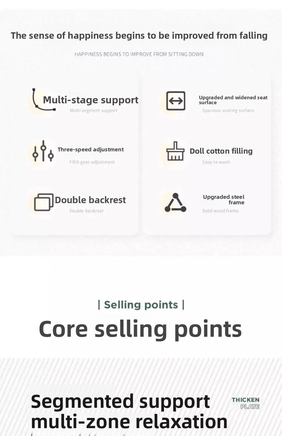 Home Comfortable Computer Chair with Headrest and Footrest, Reclining and Sitting, Movable with Wheels