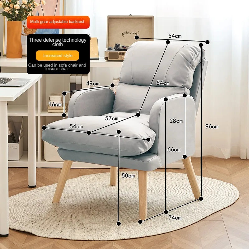 Living Room Lounge Chair Computer Chair Home Study Office Chair Bedroom Armchair Folding Single Person Sofa Chair Vanity
