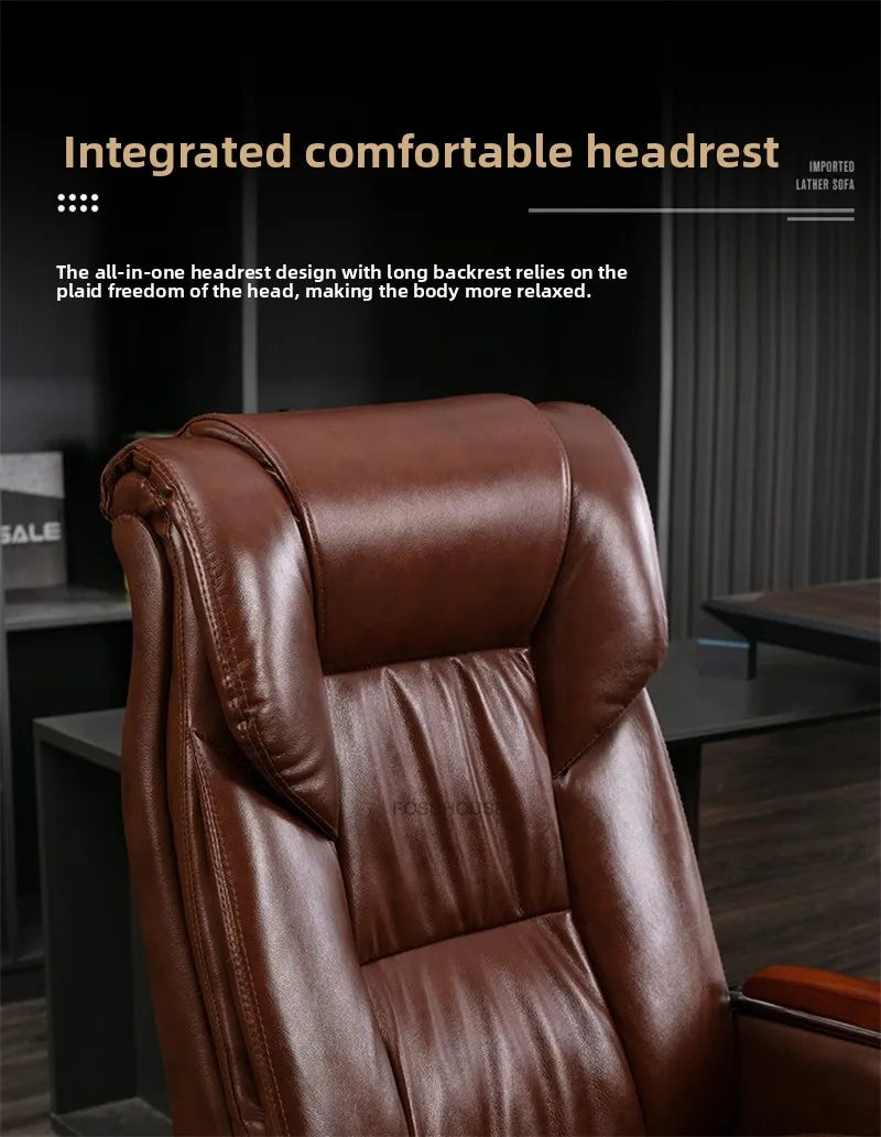 Comfortable Leather Back Boss Chair for Office Furniture Nordic Leisure Swivel Office Chairs Simple Student Computer Gamer Chair
